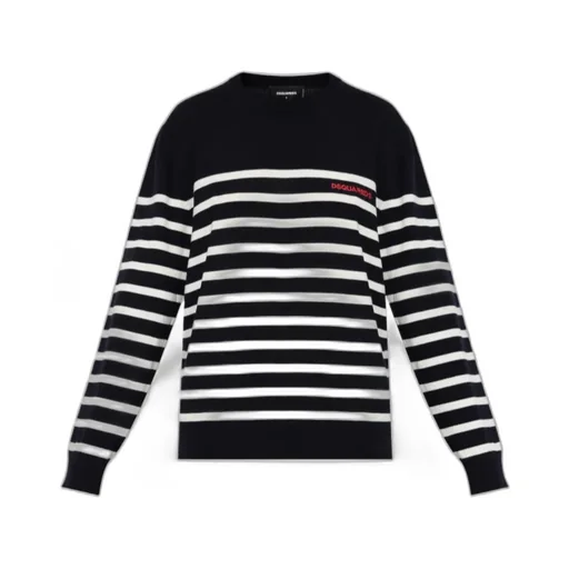 Striped-Pattern Wool Sweater
