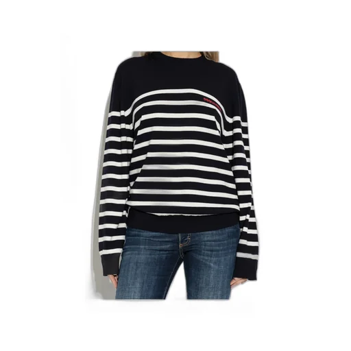 Striped-Pattern Wool Sweater