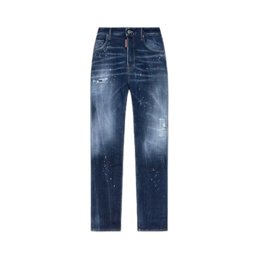 Distressed Straight-Leg Jeans