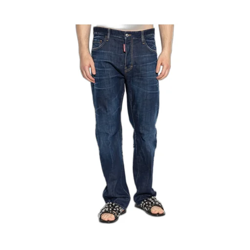 Distressed Straight-Leg Jeans