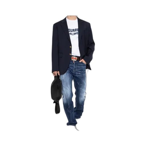 Distressed Straight-Leg Jeans