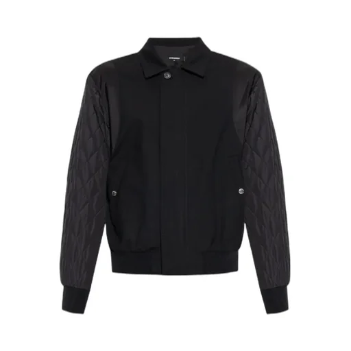 Quilted-Sleeve Bomber Jacket
