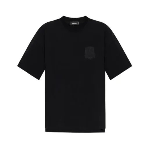 Embroidered-Badge Cotton T-Shirt