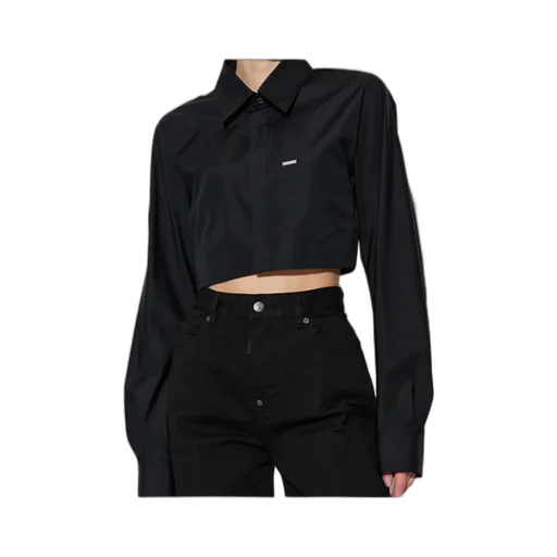 Pocket Detailed Cropped Shirt
