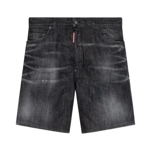 Washed Denim Shorts