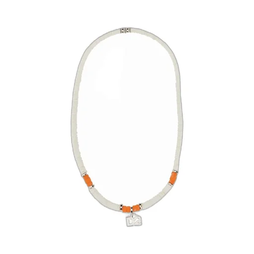 Logo-Charm Beaded Necklace