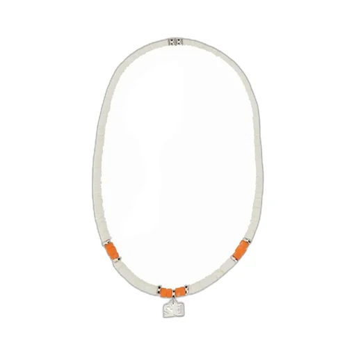 Logo-Charm Beaded Necklace