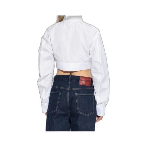 Pocket Detailed Cropped Shirt