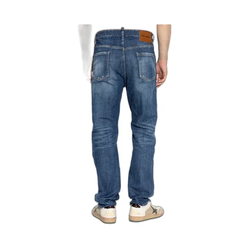 Distressed Straight-Leg Jeans