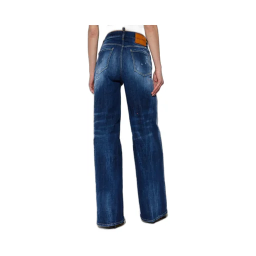 Distressed Wide-Leg Jeans
