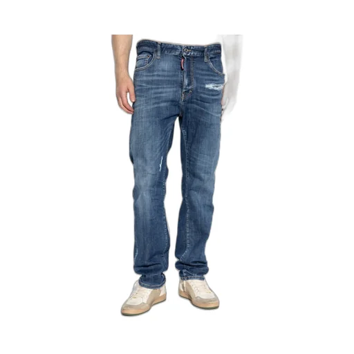 Distressed Straight-Leg Jeans