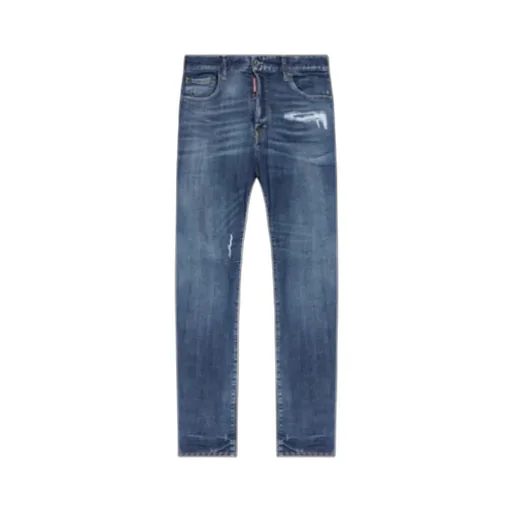 Distressed Straight-Leg Jeans