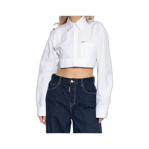 Pocket Detailed Cropped Shirt