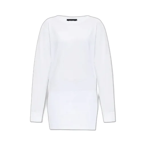Slogan Printed Long-Sleeved Mini Dress