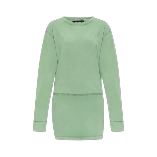 Long Sleeved Handwritten Logo Mini Dress