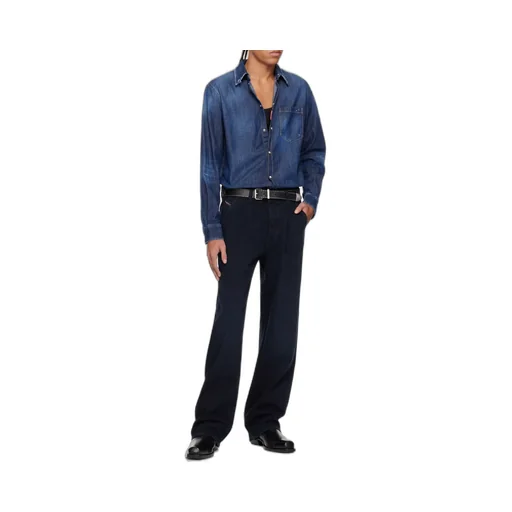 Curved Hem Denim Shirt