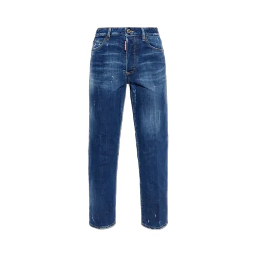 Distressed Logo Patch Jeans