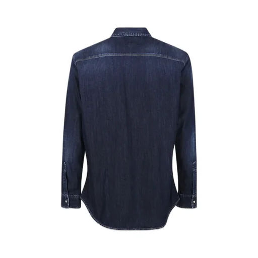 Curved Hem Denim Shirt