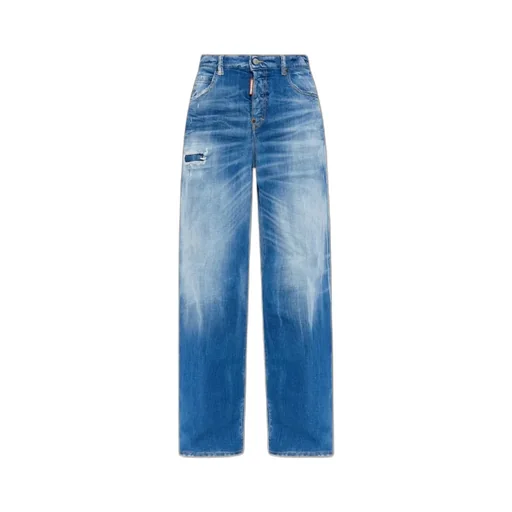 Logo Patch Ripped Jeans