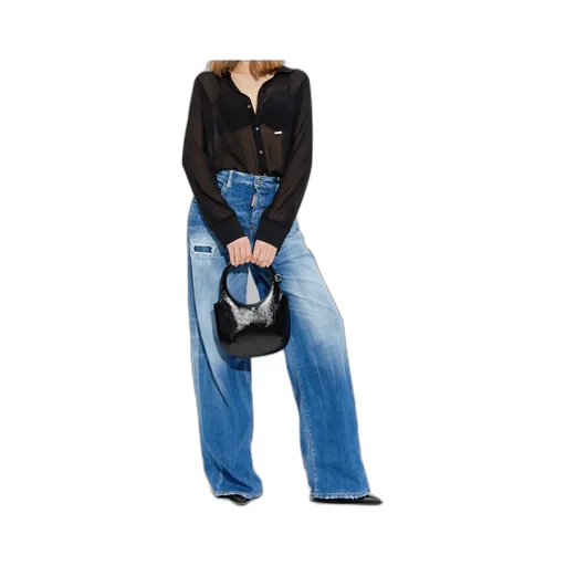 Logo Patch Ripped Jeans