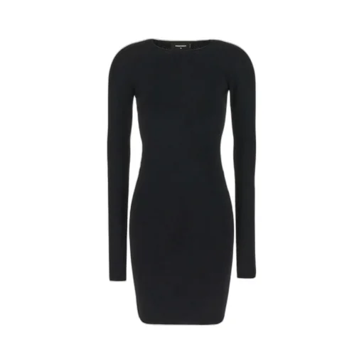 Open-Back Fine-Ribbed Minidress