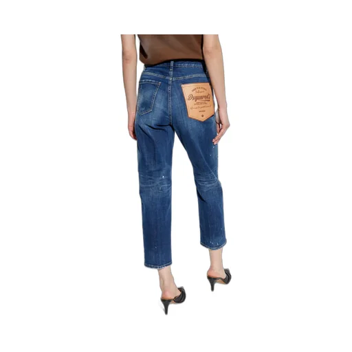 Distressed Logo Patch Jeans