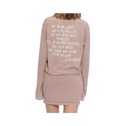Long Sleeved Handwritten Logo Dress