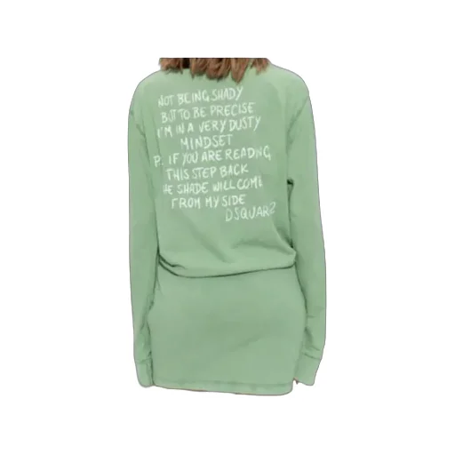 Long Sleeved Handwritten Logo Mini Dress
