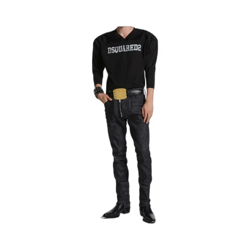 Zip-Detailed Tapered Jeans