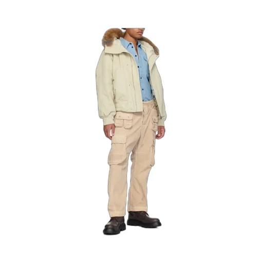 Faded-Effect Multi-Pocket Cargo Trousers