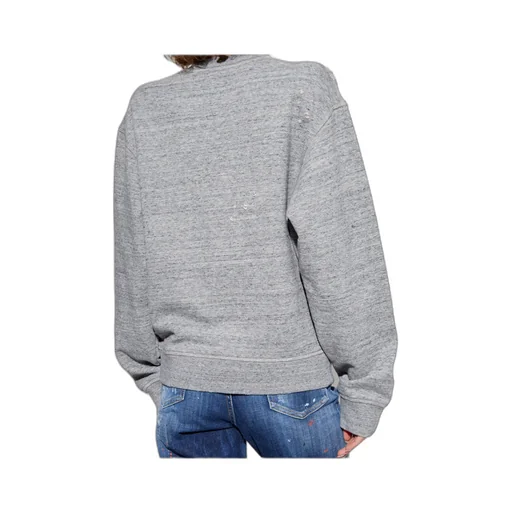 Slogan Printed Crewneck Distressed Sweatshirt