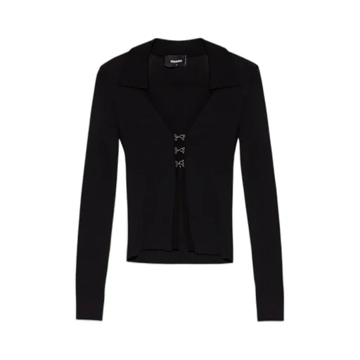 Ribbed-Knit Long Sleeved Cardigan
