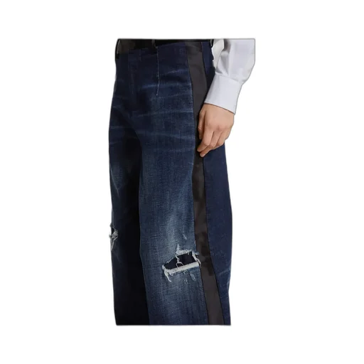Distressed Wide-Leg Jeans