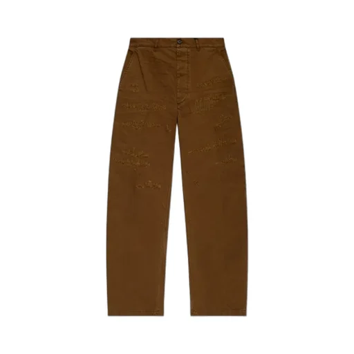 Distressed Straight-Leg Pants