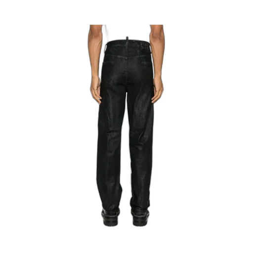 Distressed Straight-Leg Jeans