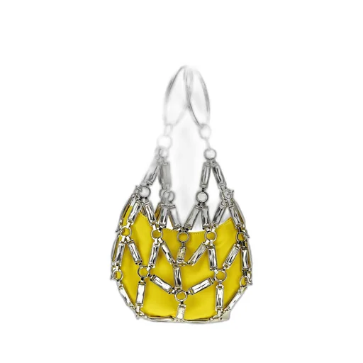 Cage Embellished Chain-Link Detailed Tote Bag