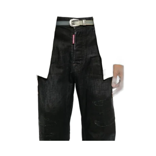 Distressed Straight-Leg Jeans