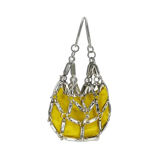 Cage Embellished Chain-Link Detailed Tote Bag