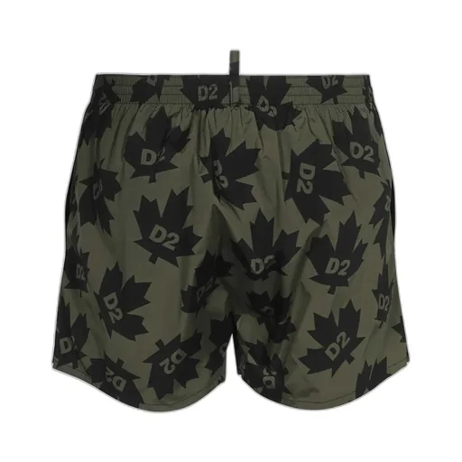 Leaf Logo Printed Swimming Trunks