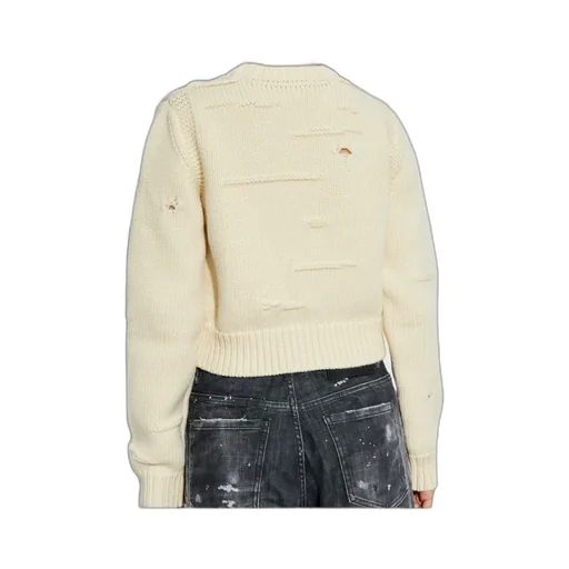 Ripped-Detail Crewneck Jumper