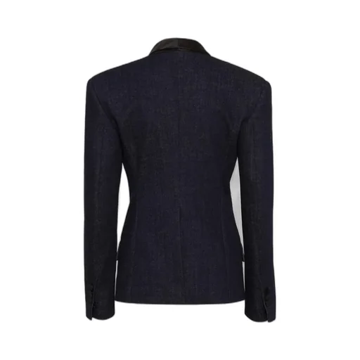 Long-Sleeved Denim Suit Coat