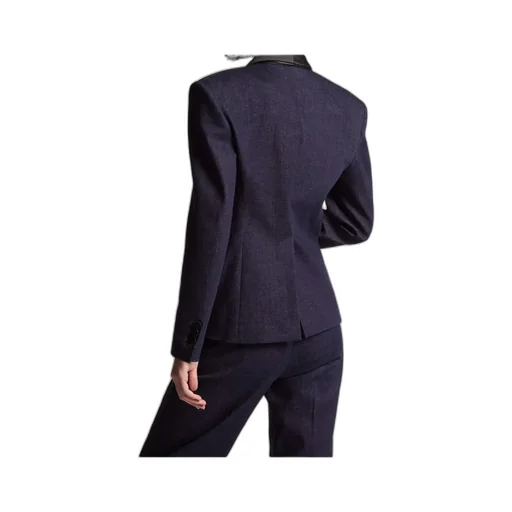Long-Sleeved Denim Suit Coat