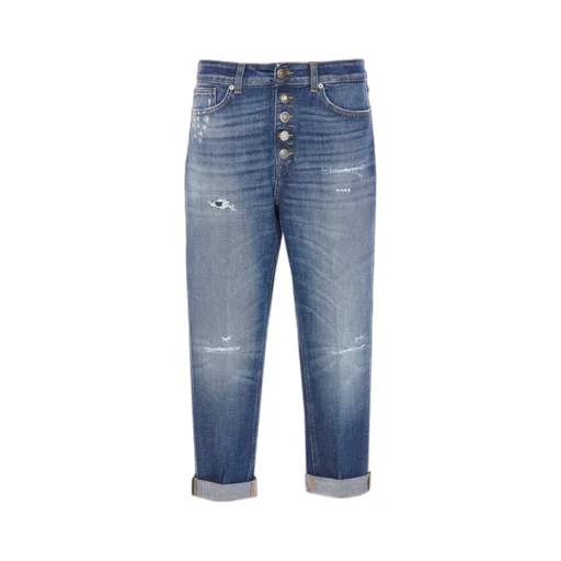 Distressed Button-Fly Pants