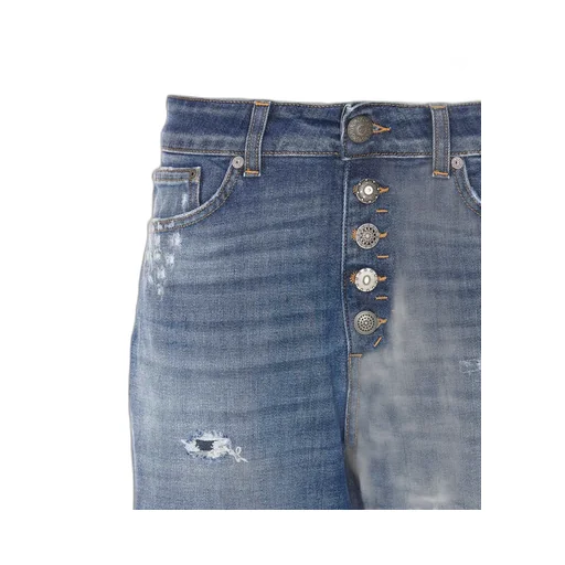 Distressed Button-Fly Pants