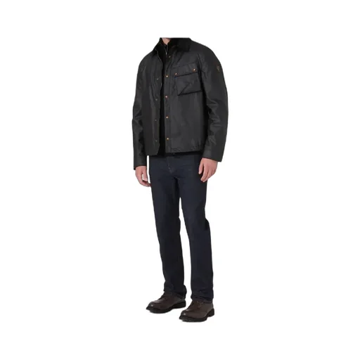 Waxed Velvet-Collar Jacket