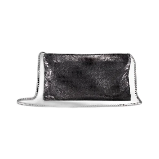 Chain-Embellished Clutch Bag