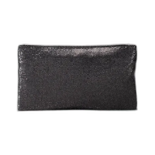 Chain-Embellished Clutch Bag