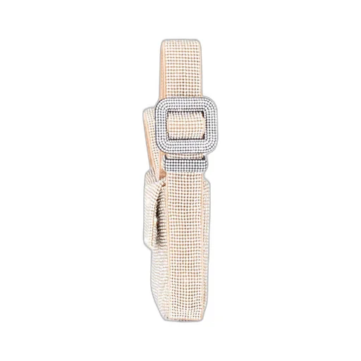 Crystal-Embellished Buckle Shoulder Bag