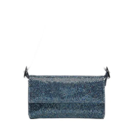 Vitty La Mignon Rhinestone-Embellished Denim Bag