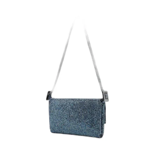 Vitty La Mignon Rhinestone-Embellished Denim Bag
